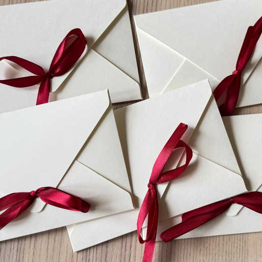 Ivory White Envelope with Ribbon