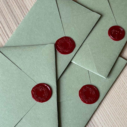 Sage Green Envelope with Wax Seal