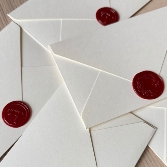 Ivory White Envelope with Wax Seal